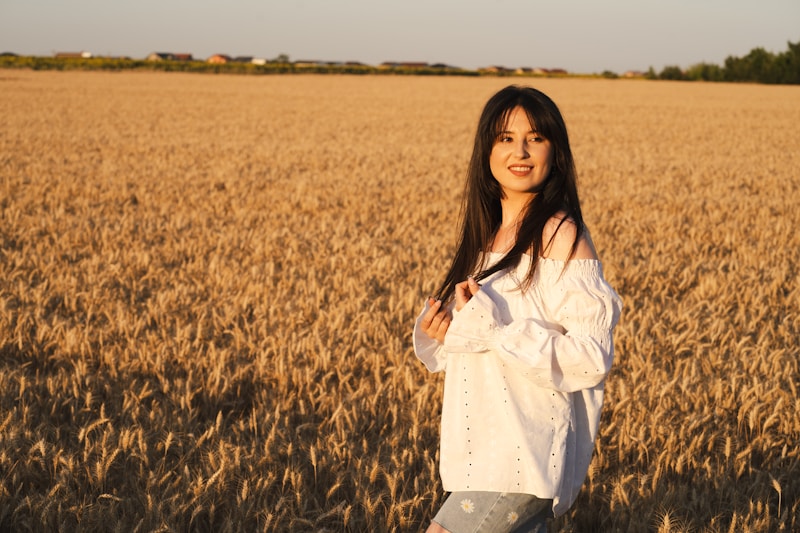 Radiant smile in wheat field
