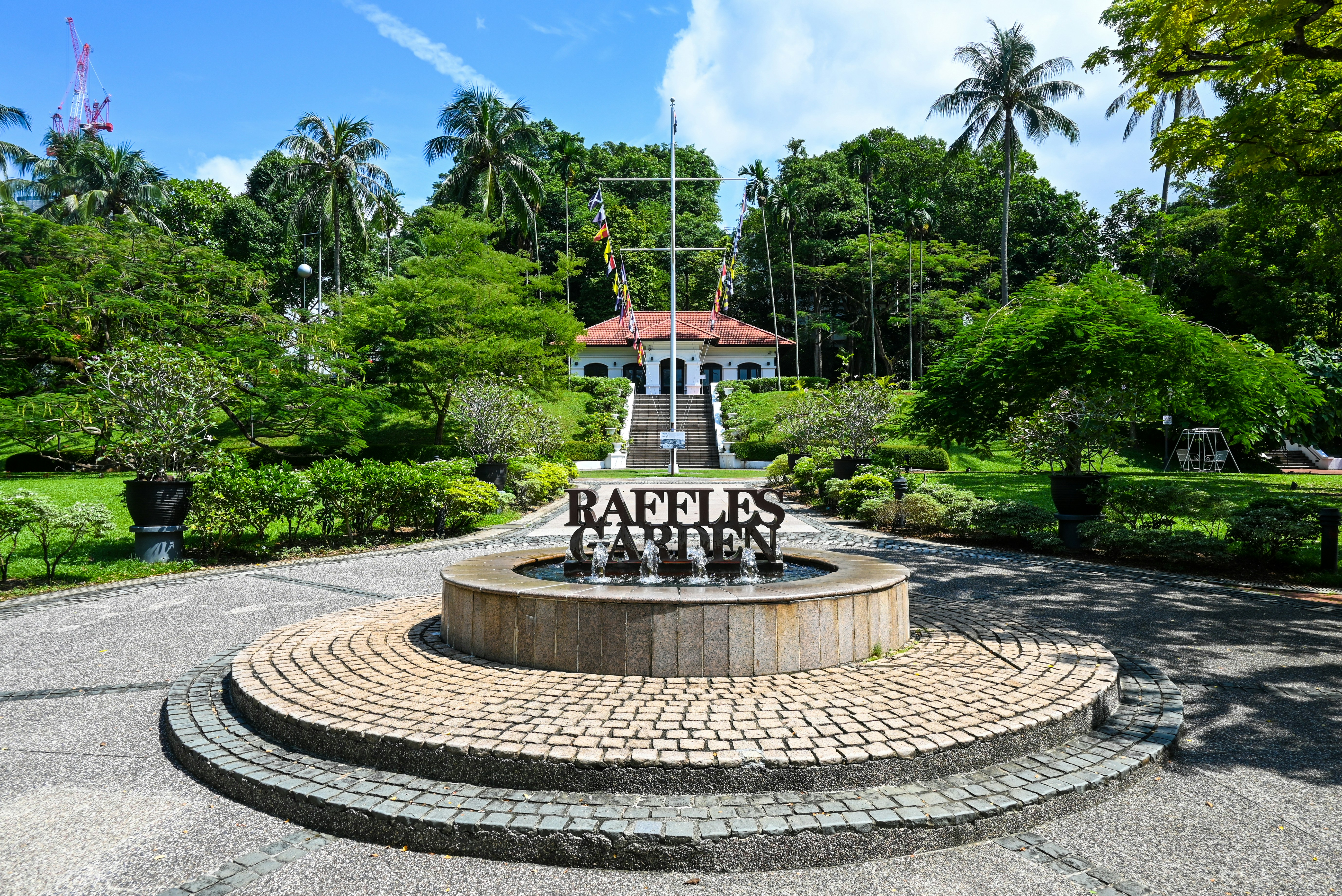 Raffles landing site in singapore has a picturesque view.