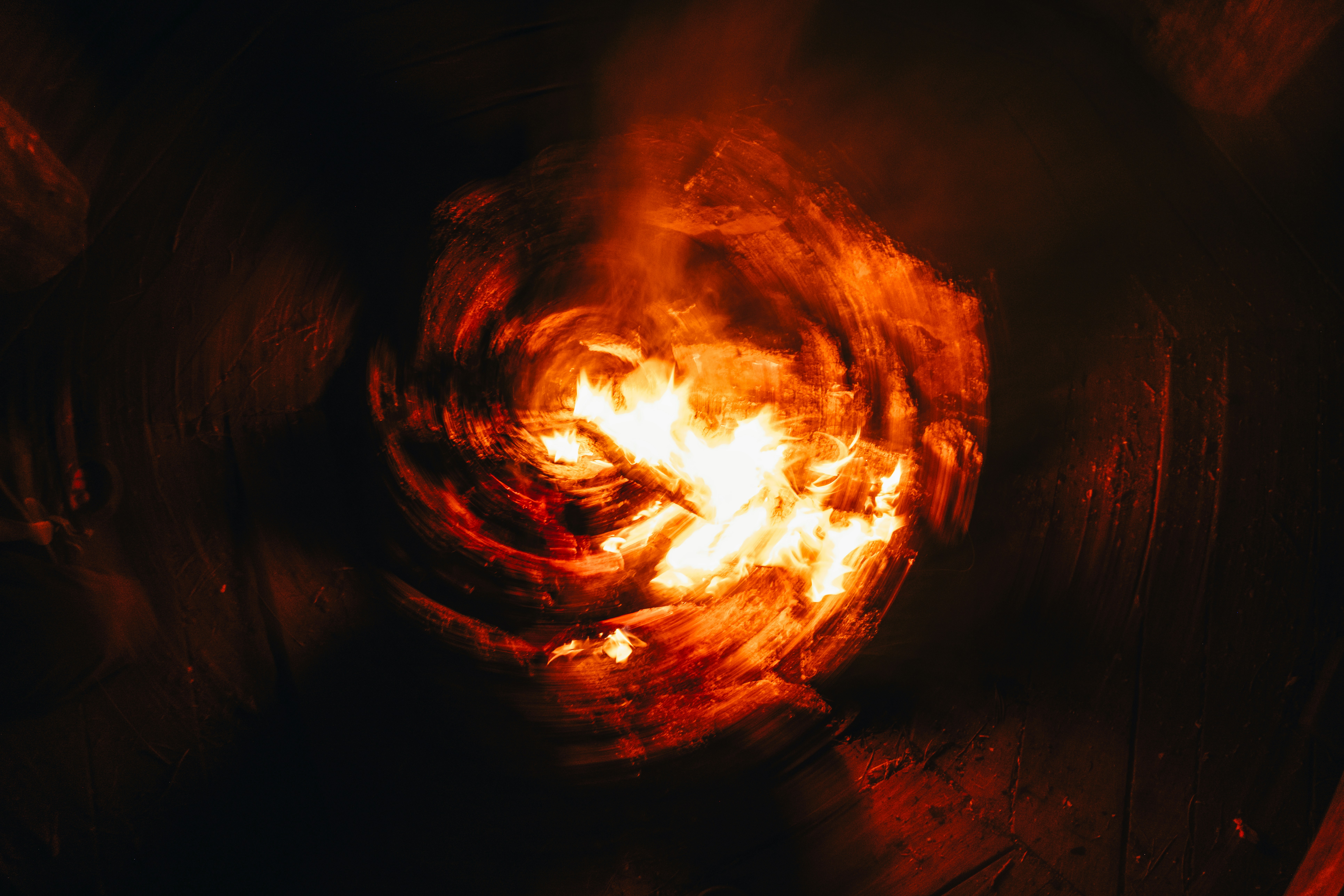 A ball of fire swirls with flames.