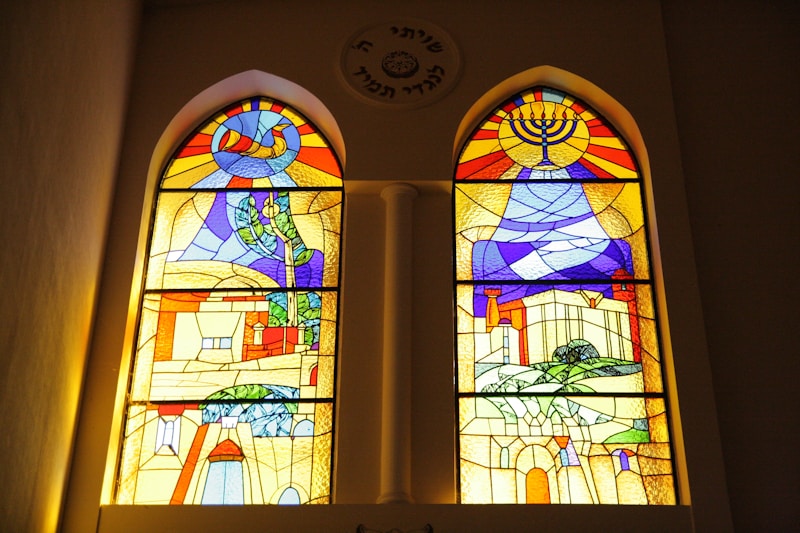 Stained glass windows with religious imagery — where healing begins