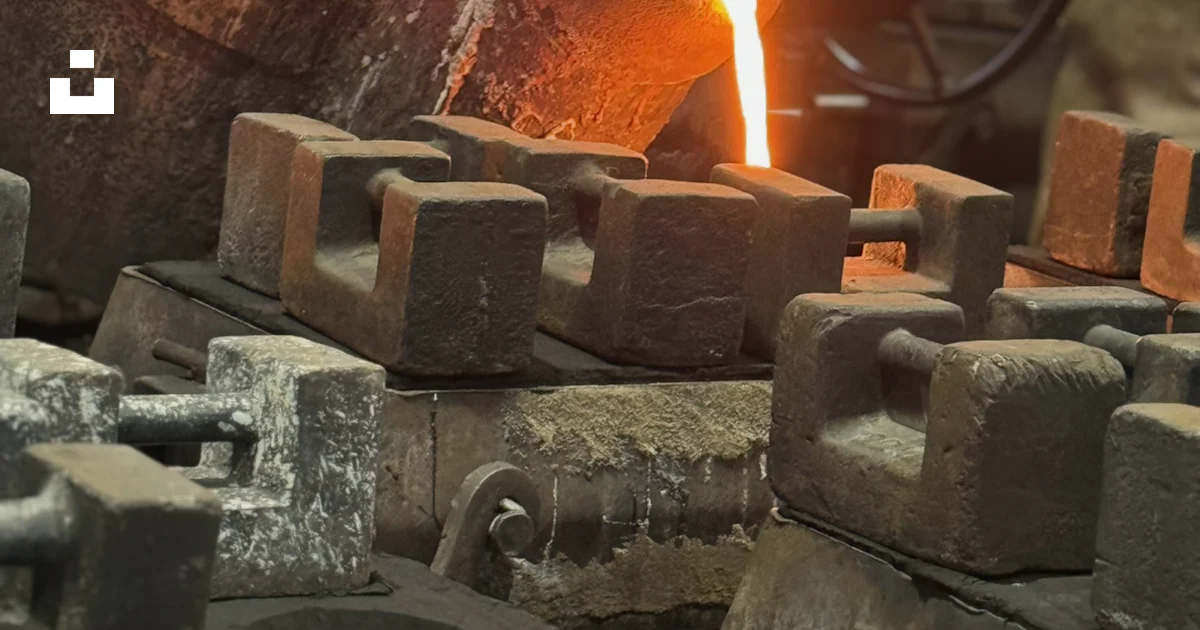 Industrial technical image of steel foundry work illustrating molten metal handling and process-critical casting operations