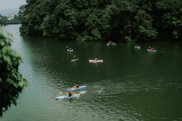 Kayaking on a serene lake