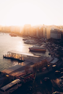 Harbor view bathed in beautiful, warm sunlight.