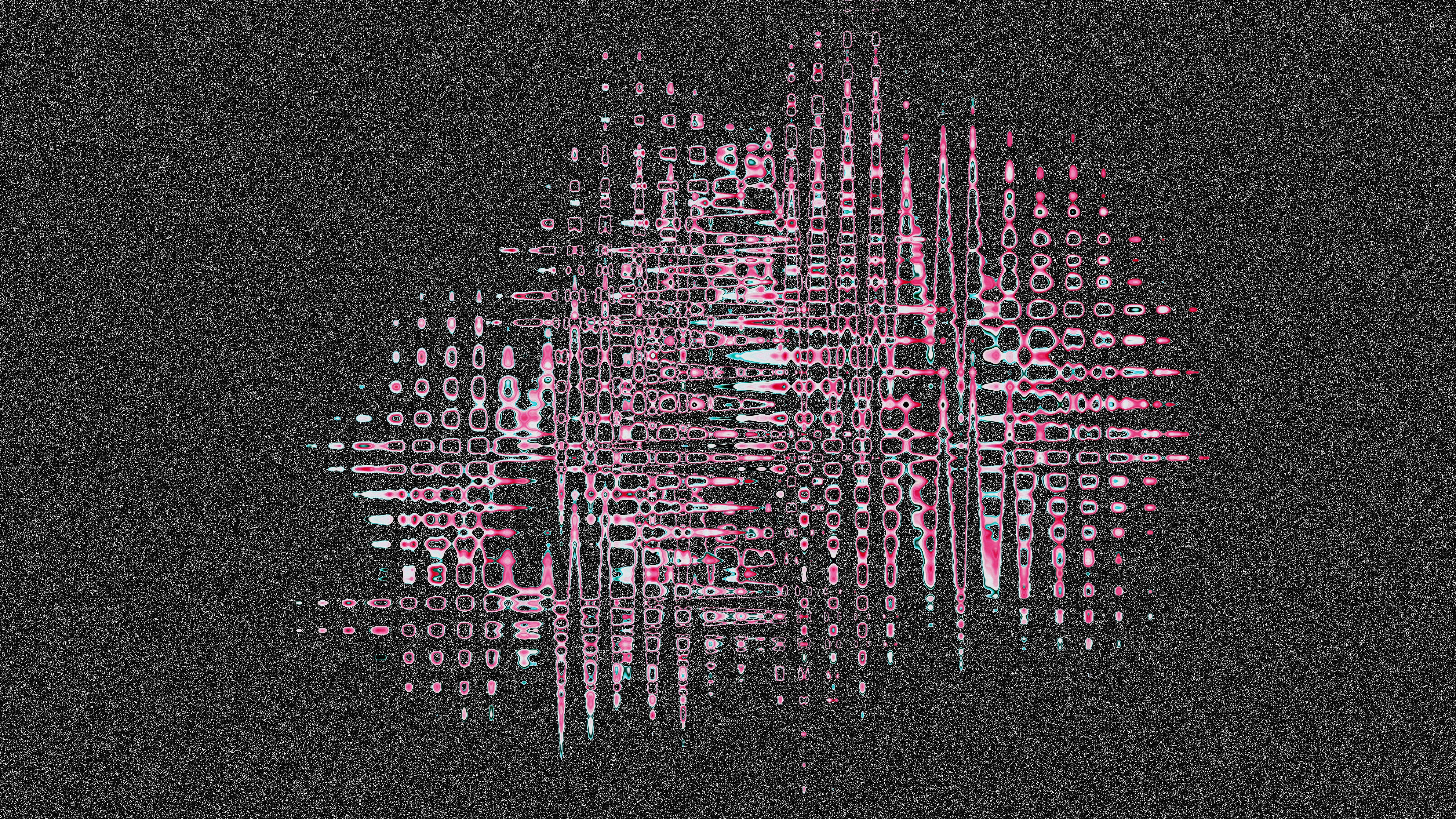 Pink and white lines create a textured abstract image.