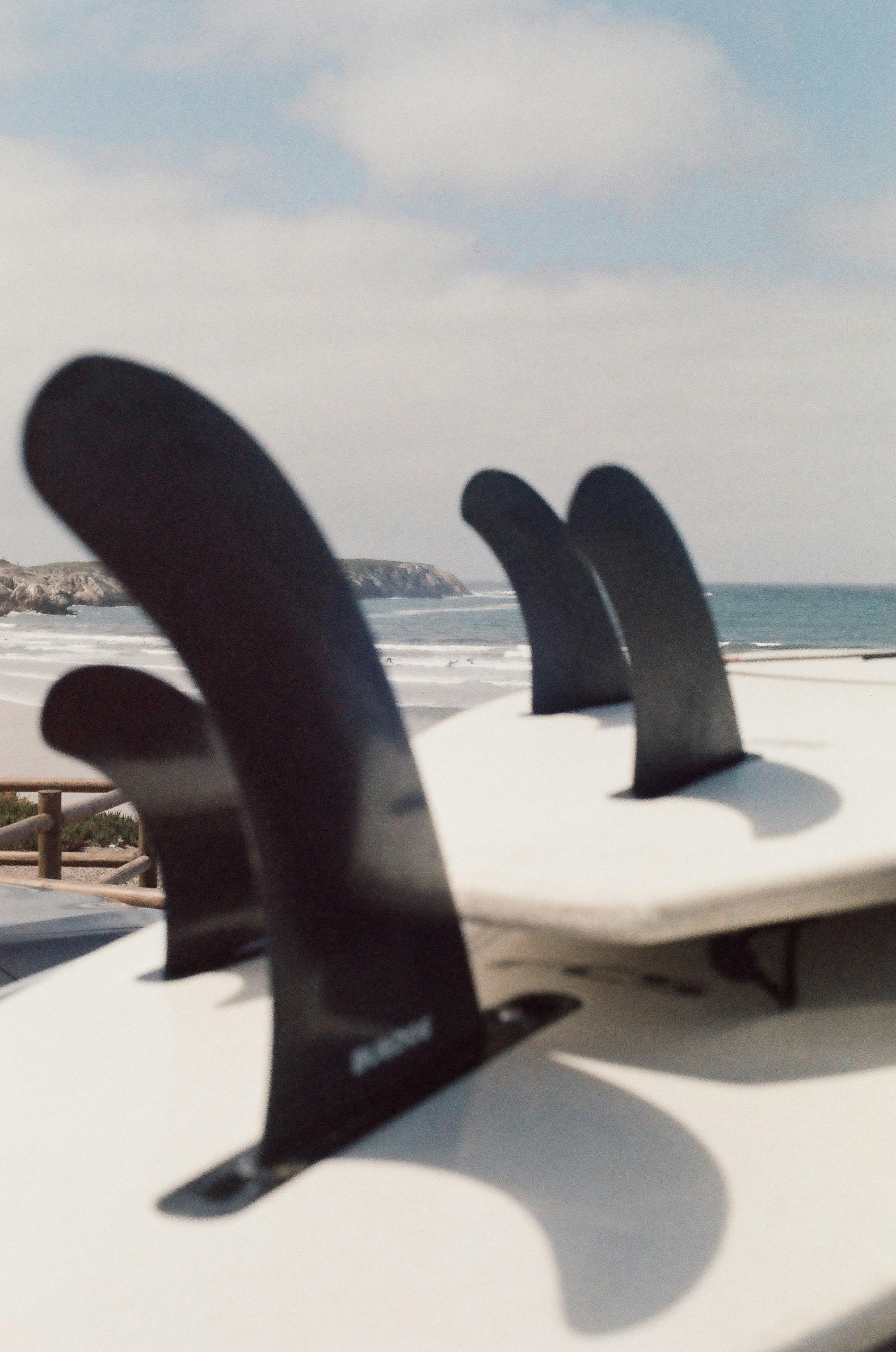 Surfboard fins are ready for some waves