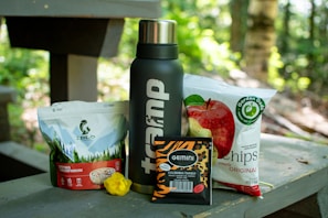 Lunch and a drink ready for an outdoor adventure.