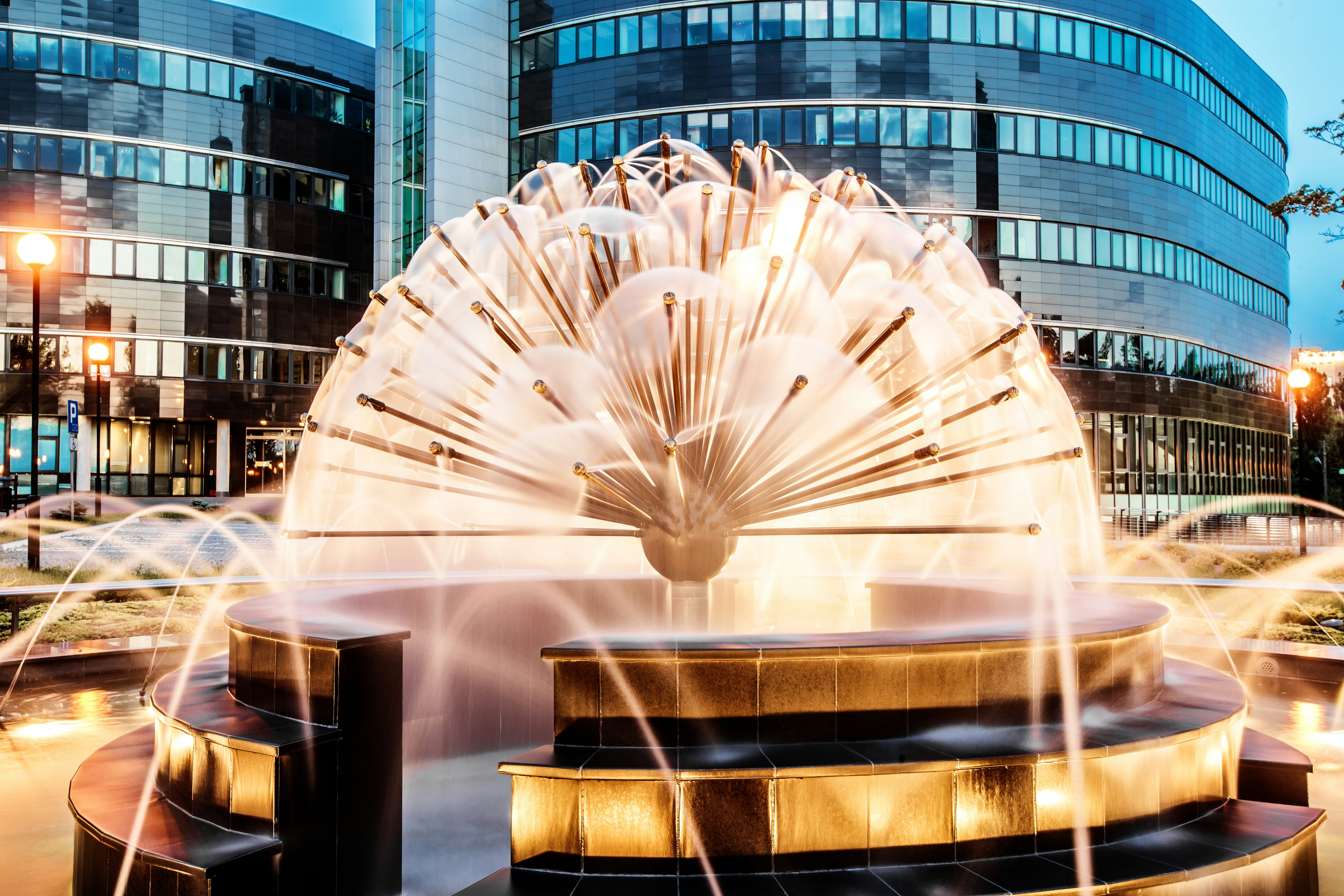 modern water fountain