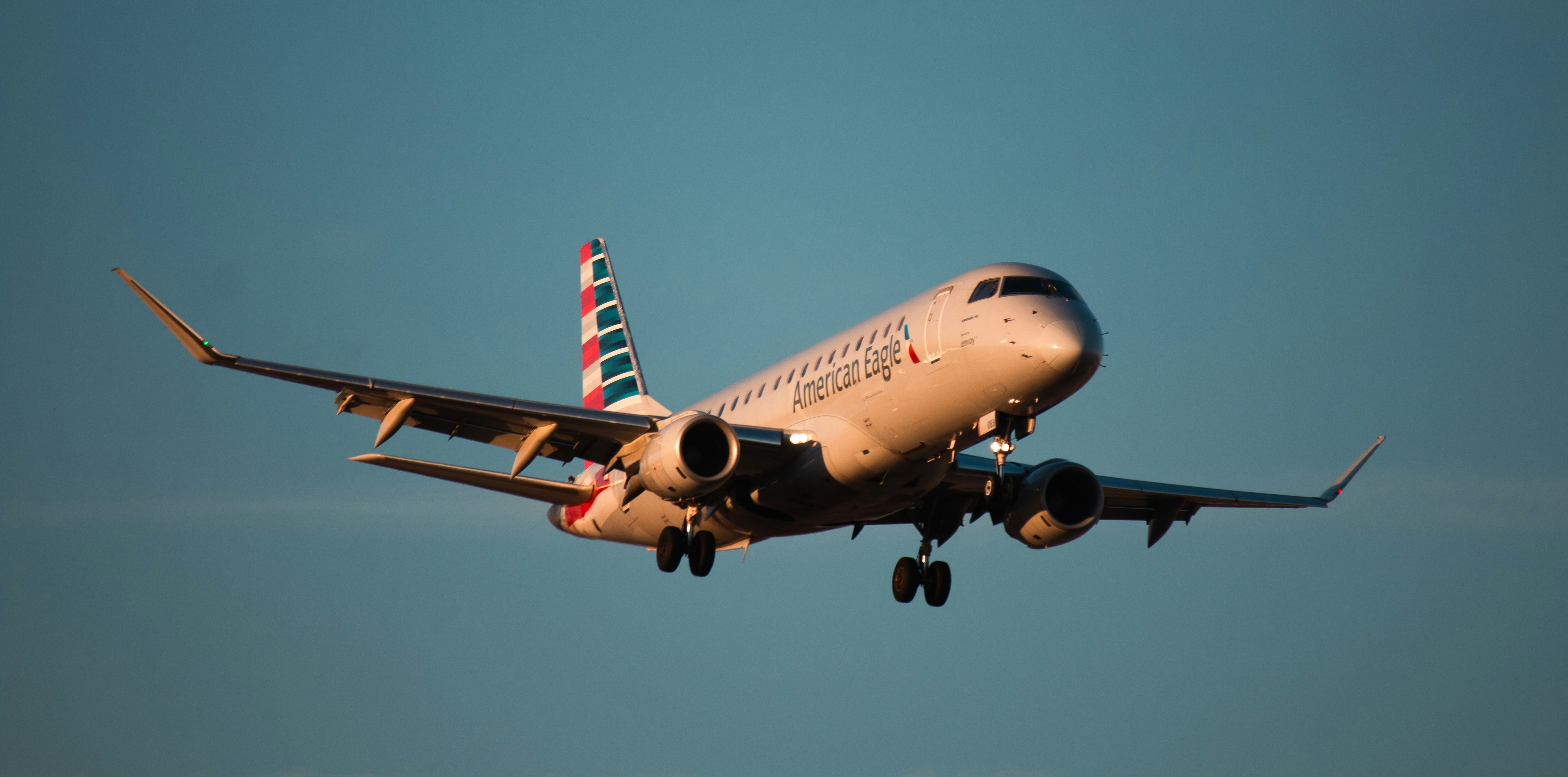 American eagle airplane in the air.