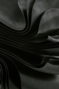 Dark, flowing fabric creates a dramatic, abstract effect.