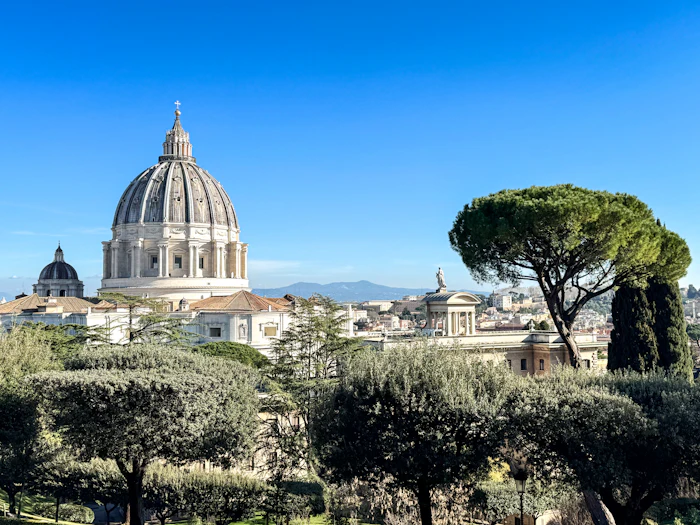 St. Peter's Basilica seen from the Vatican Gardens, Rome