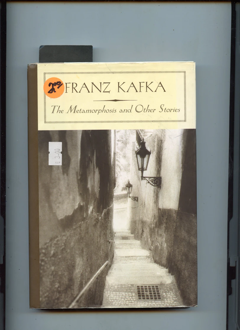 The image shows a book by franz kafka.