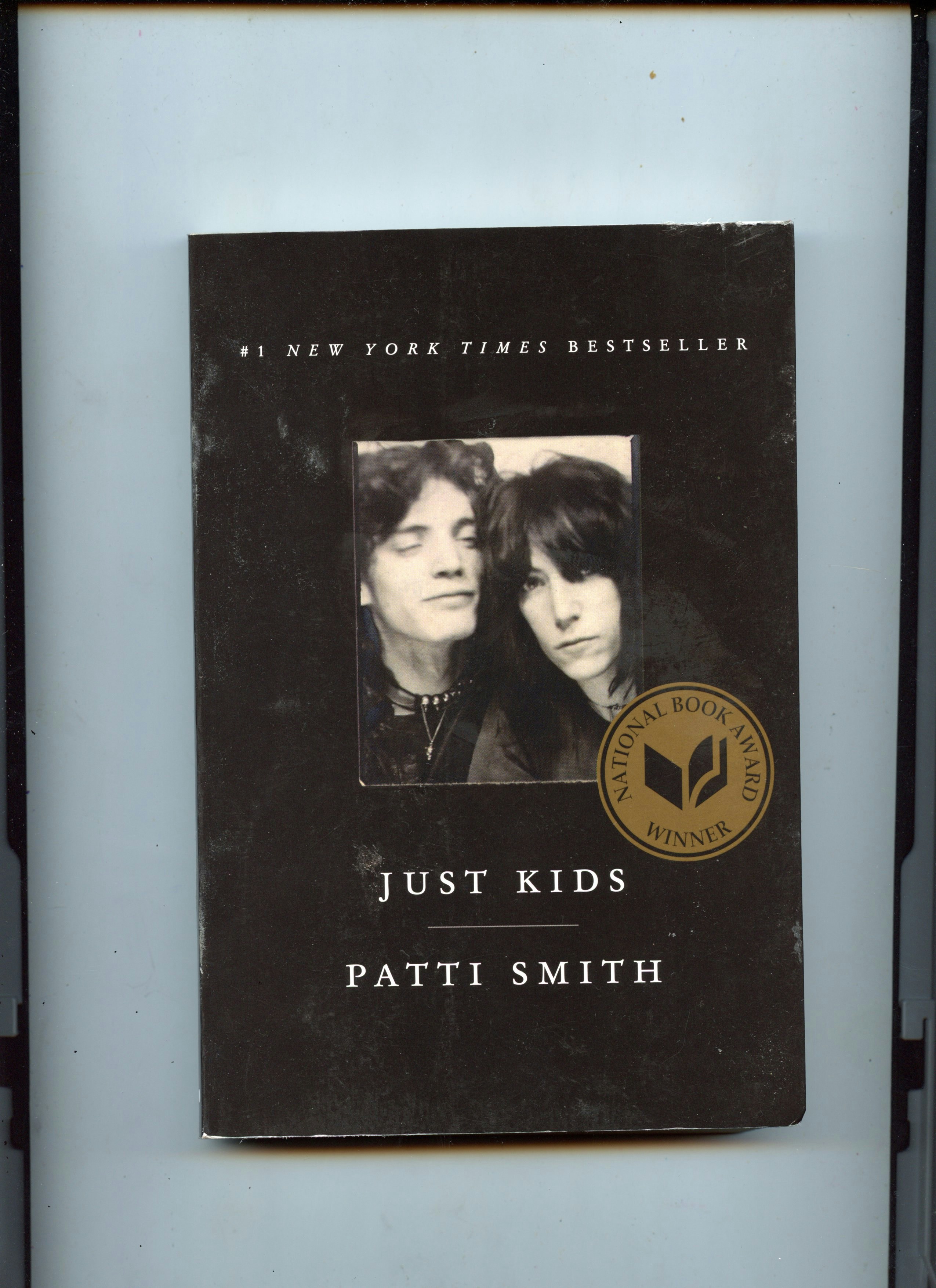 The image shows the book "just kids" by patti smith