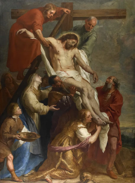 Deposition from the cross with mourners
