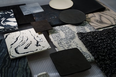 Various textures and patterns are displayed up close.