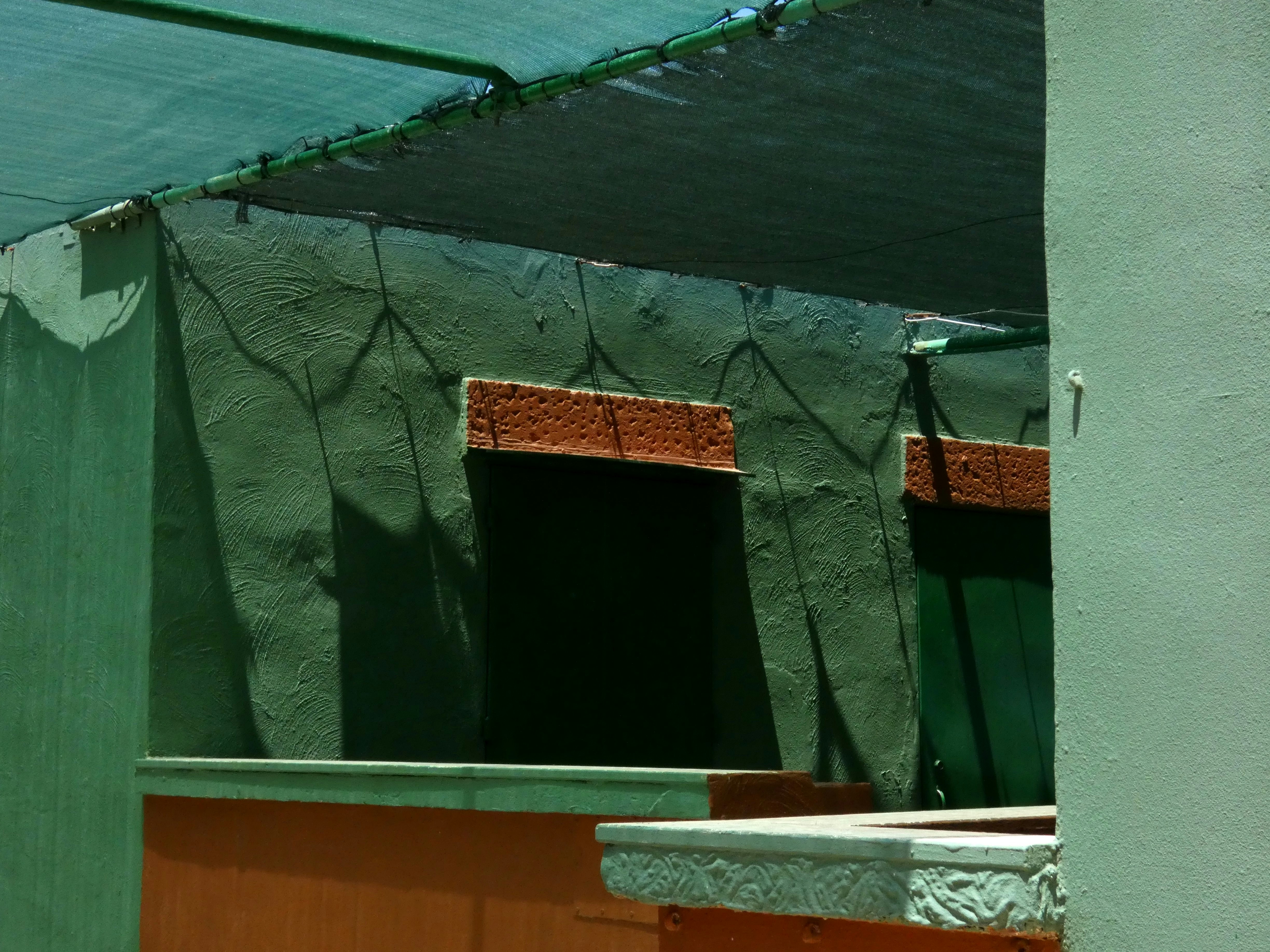 Green and Brown building, architecture