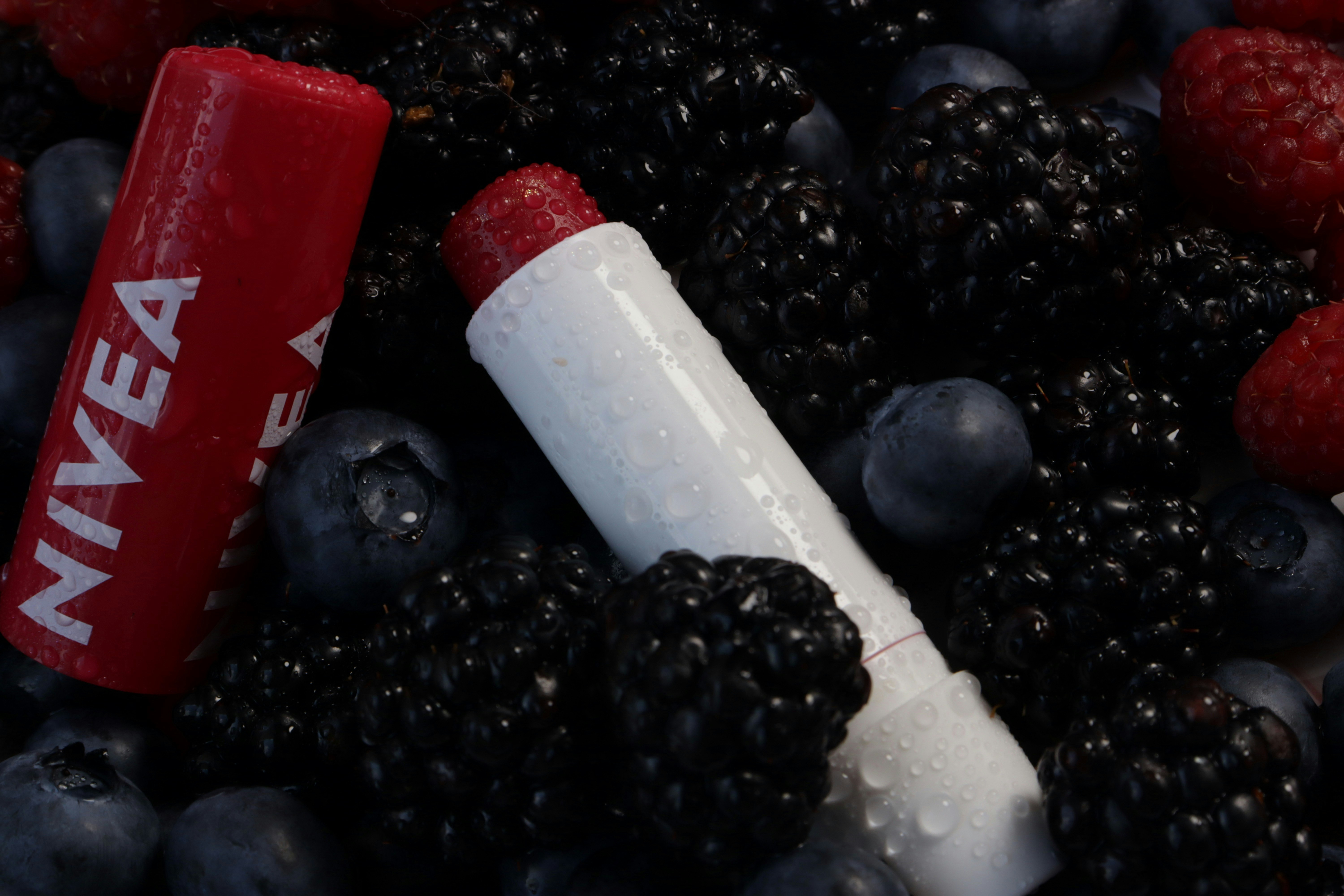 Lip balm with berries.