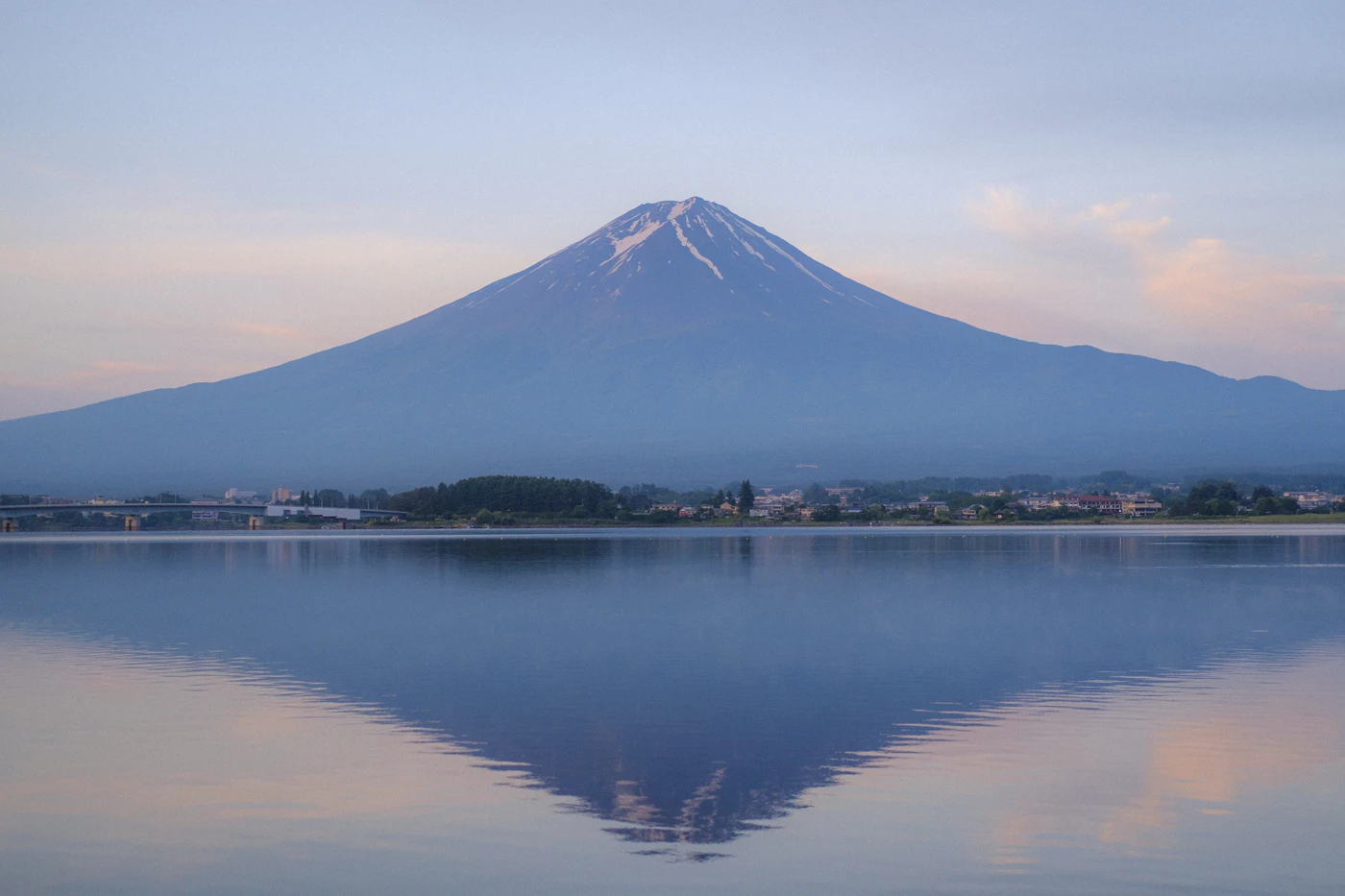 Mount Fuji reflection over lake for premium Japan package
