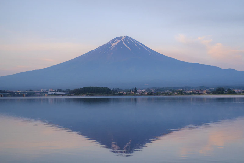 Mount Fuji reflected in Lake Kawaguchi