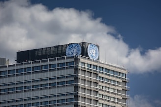 The united nations headquarters is seen in the image.