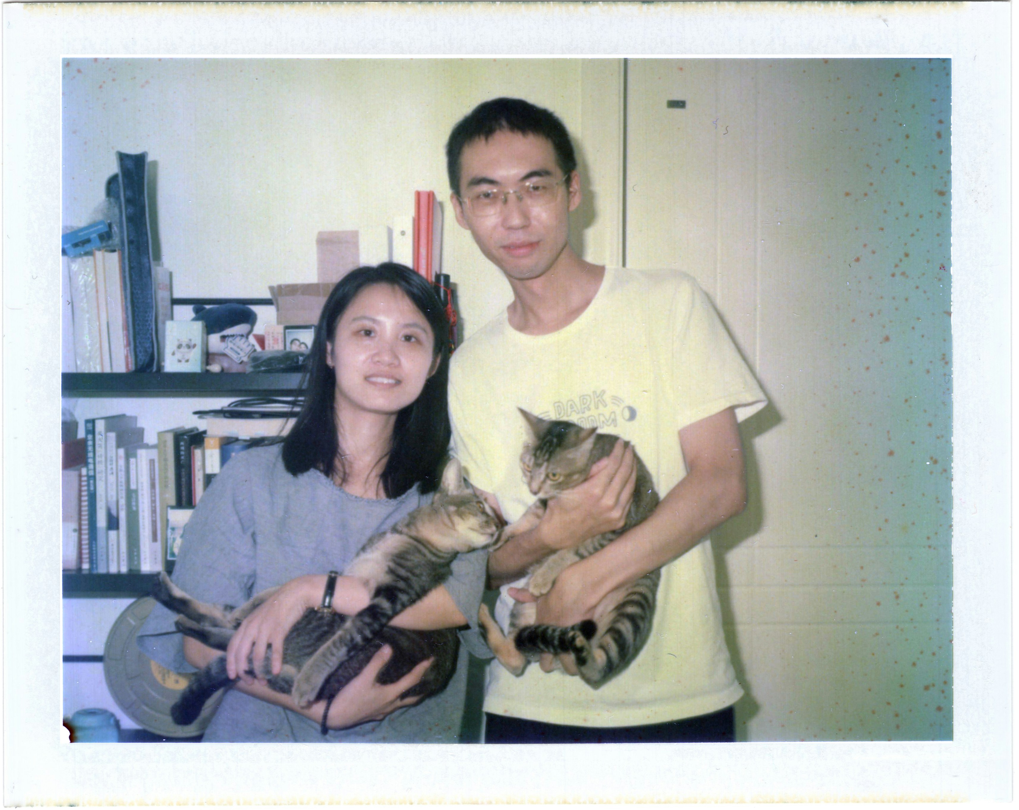 Romantic polaroid photos of couple