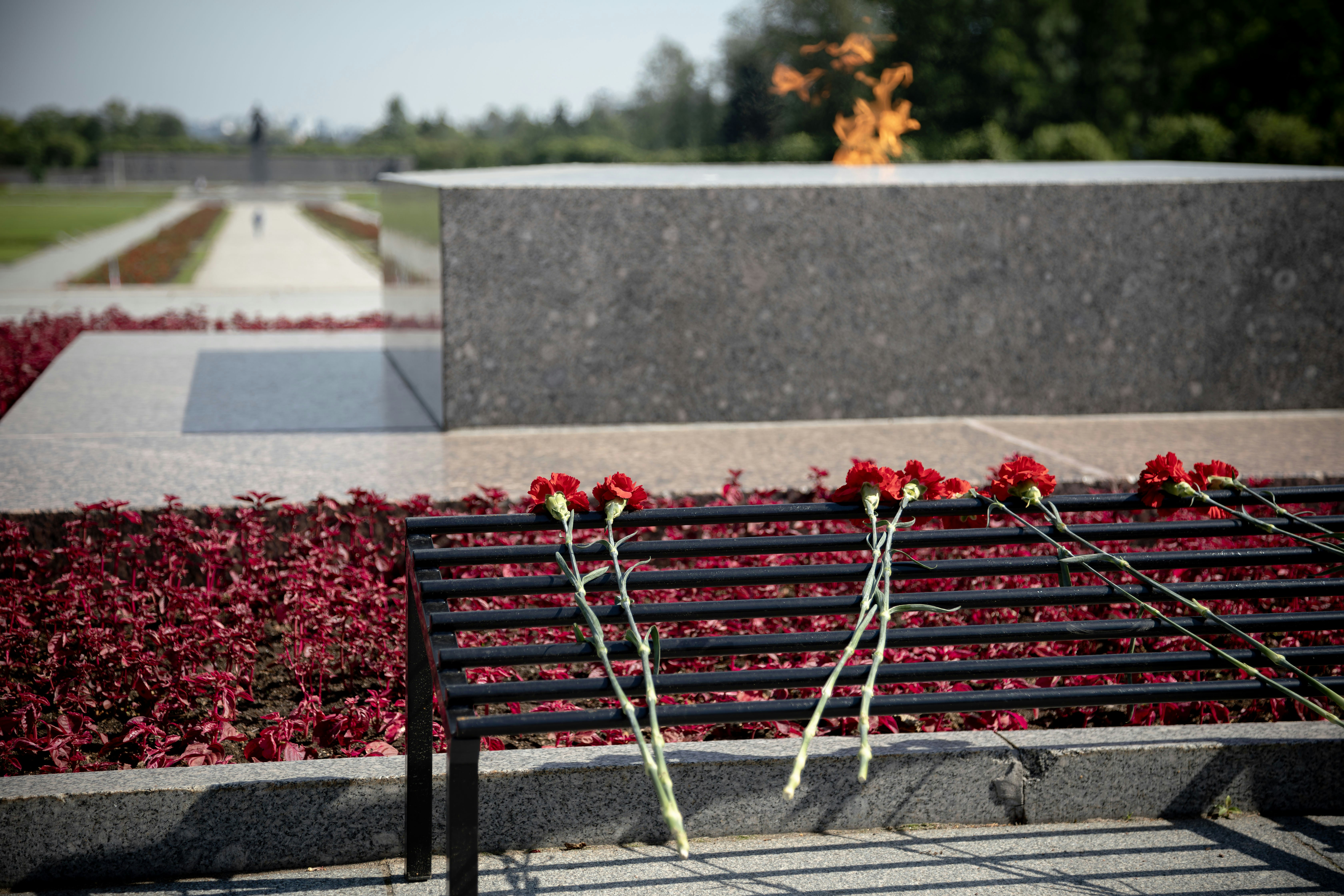 Eternal flame at the Tomb of the Unknown Soldier - Arc de Triomphe views
