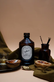 Vanilla and treats are displayed artfully.