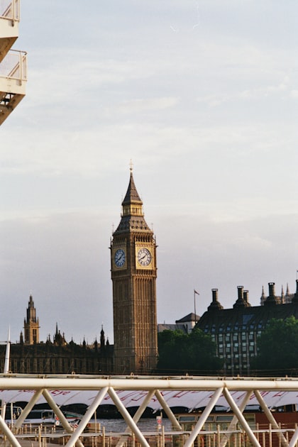 Big Ben and the Palace of Westminster stand lit against the London skyline at dusk.