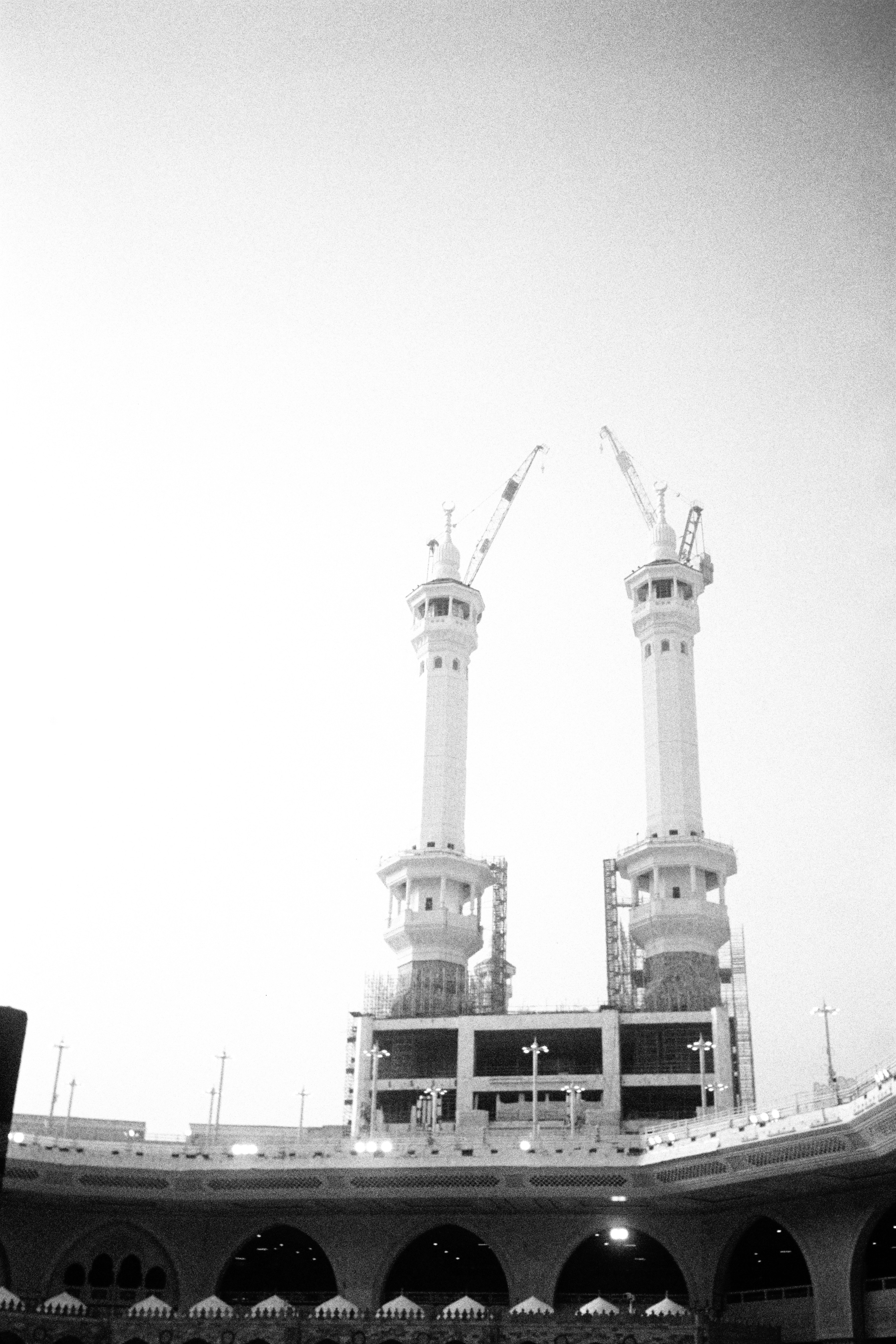 Two towers stand tall in the holy city.