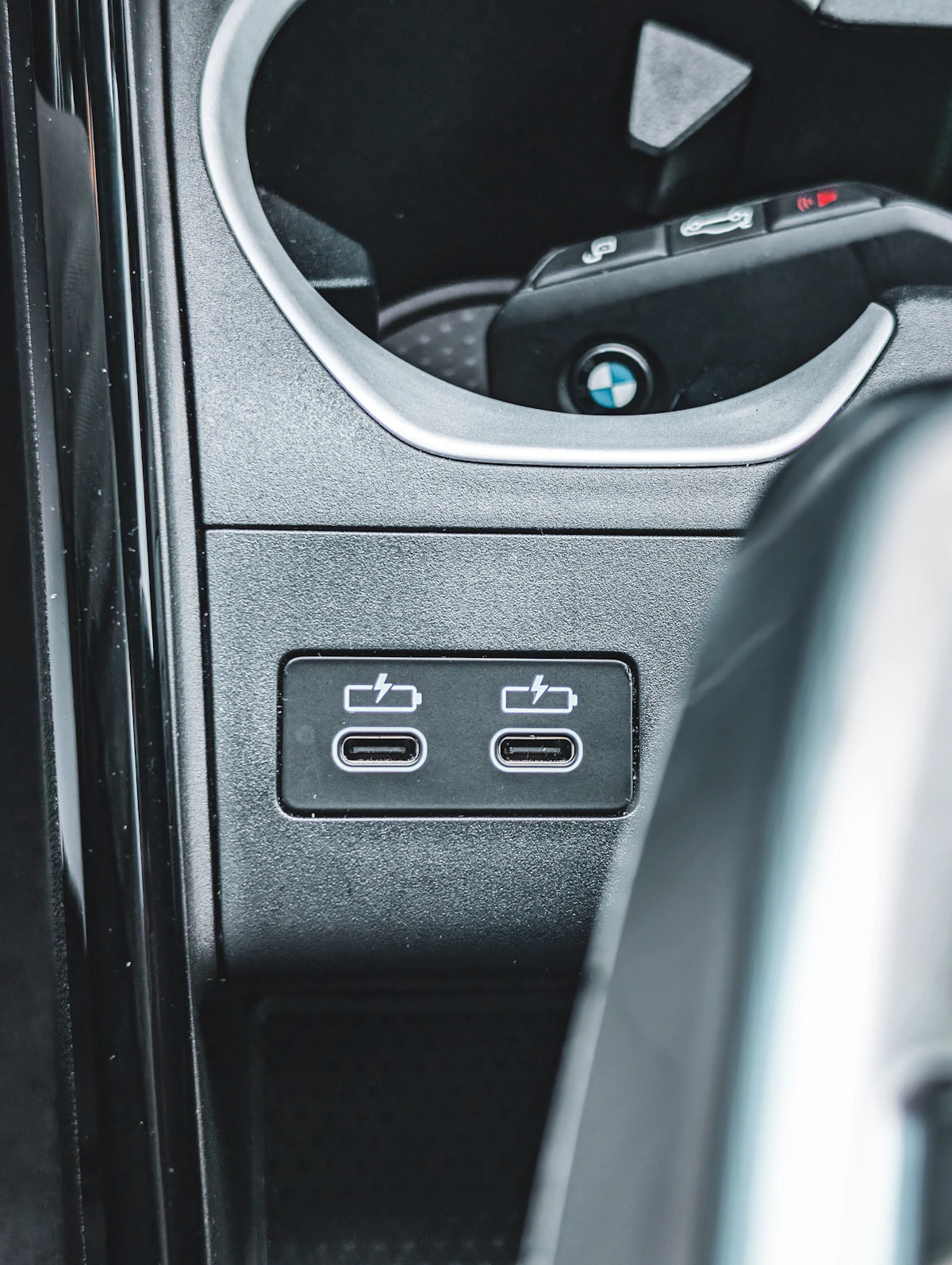 Modern vehicle interior during an automotive technology setup