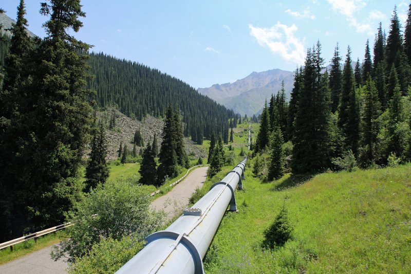 Aerial pipeline right-of-way corridor