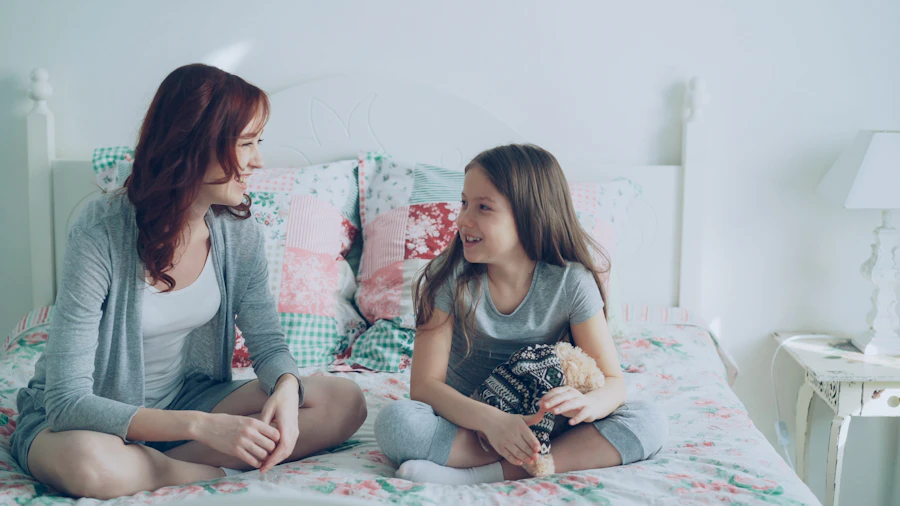 A parent and child in real conversation