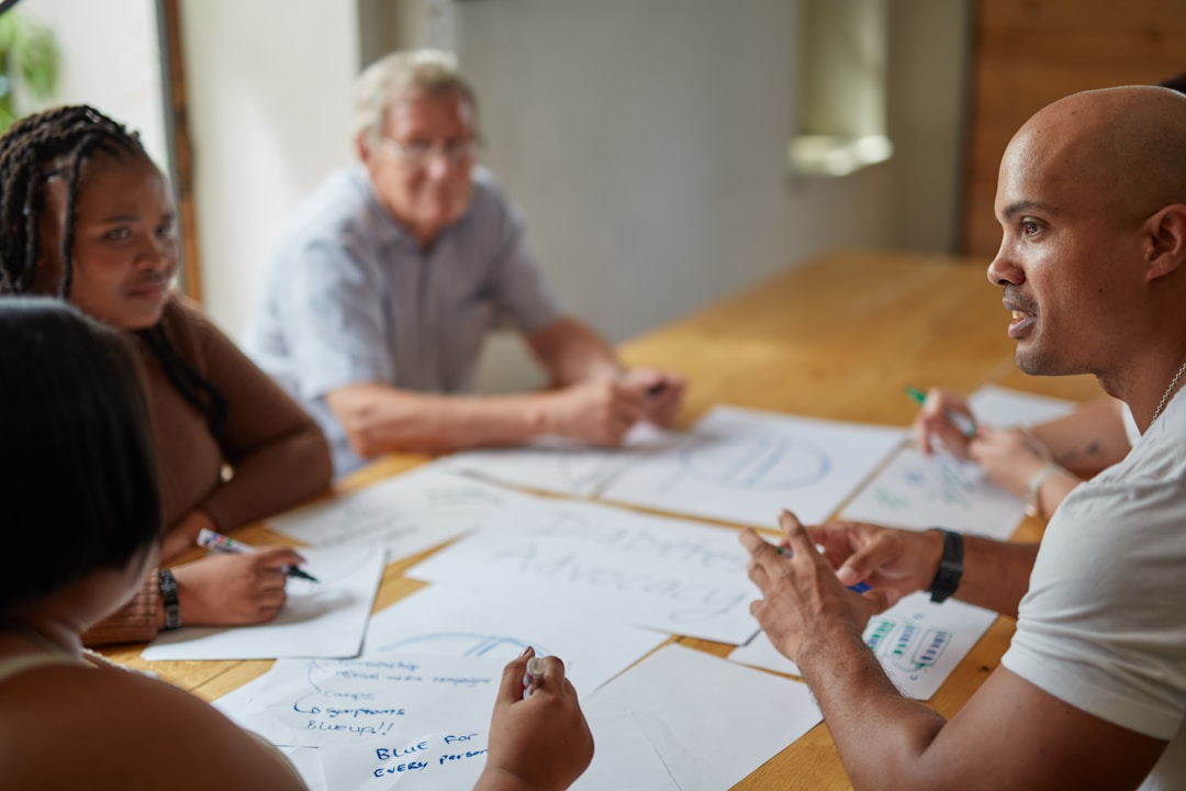 diverse group of professionals discussing retirement and investment planning