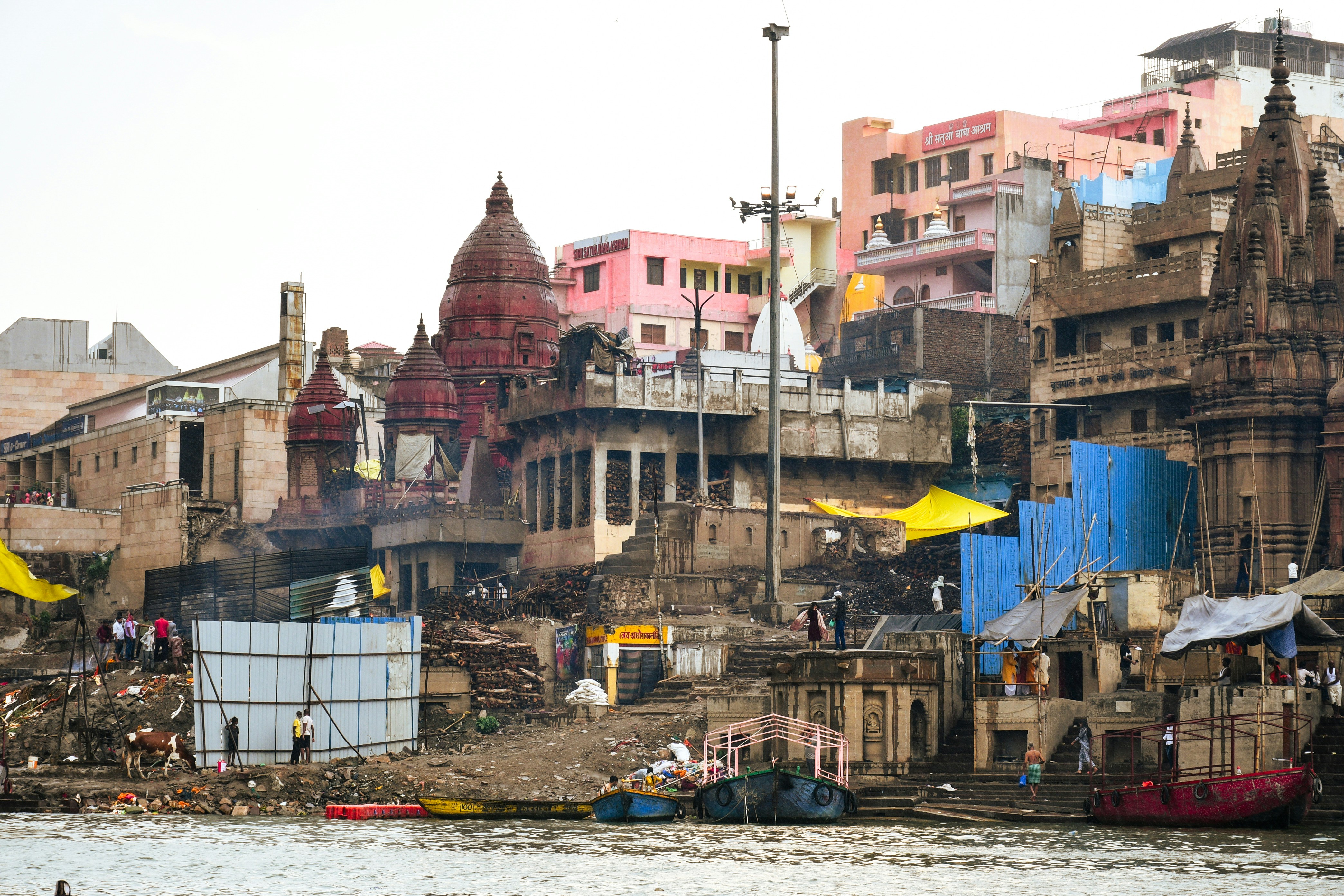 Varanasi riverfront stormy evening