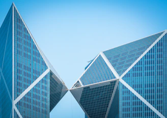 Modern architecture and geometric skyscraper