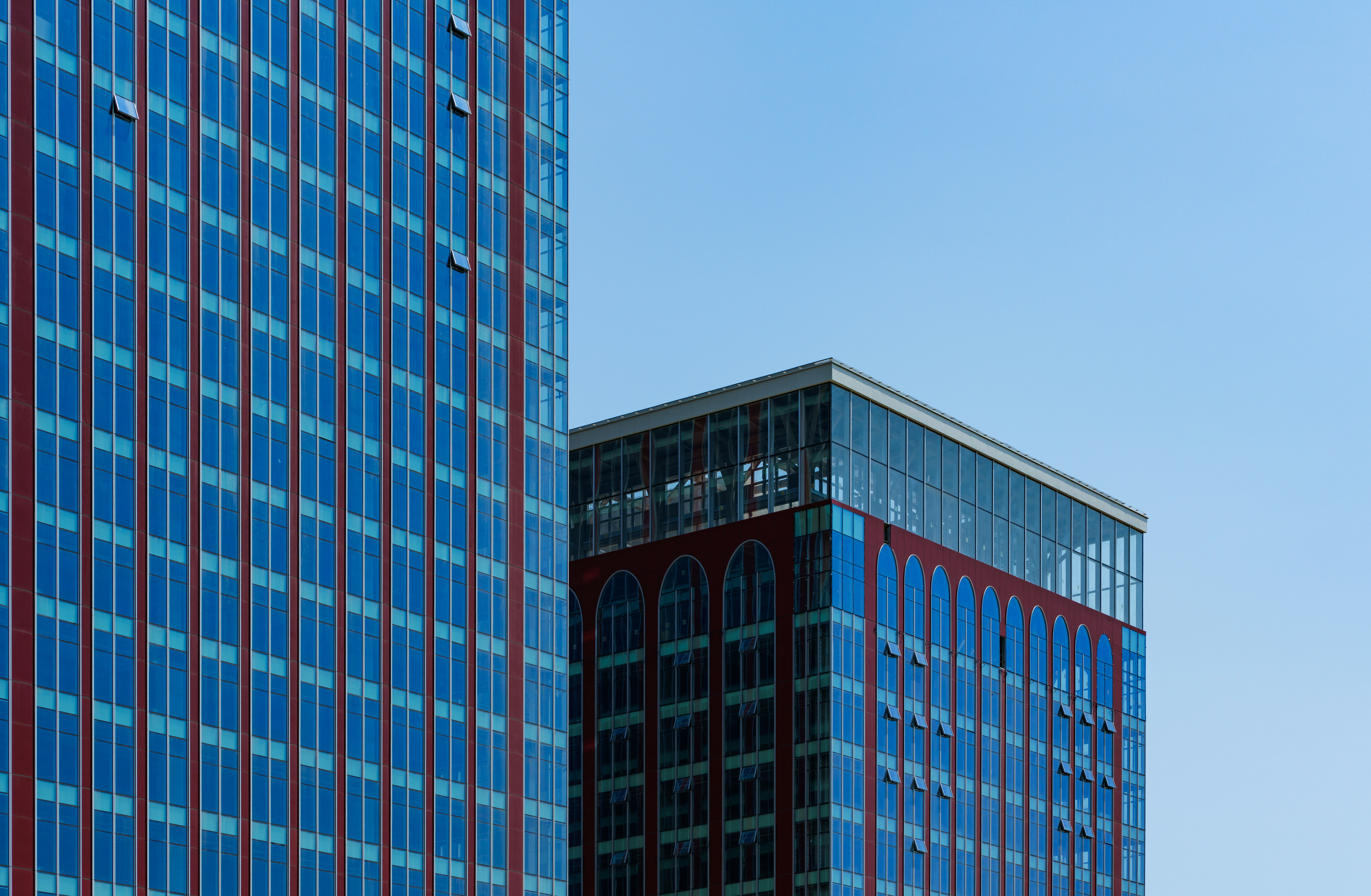 Two modern buildings