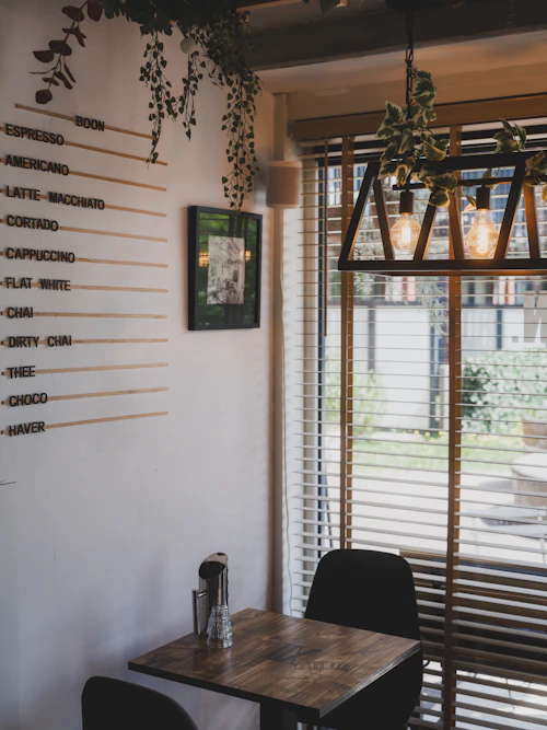Cafe interior seating