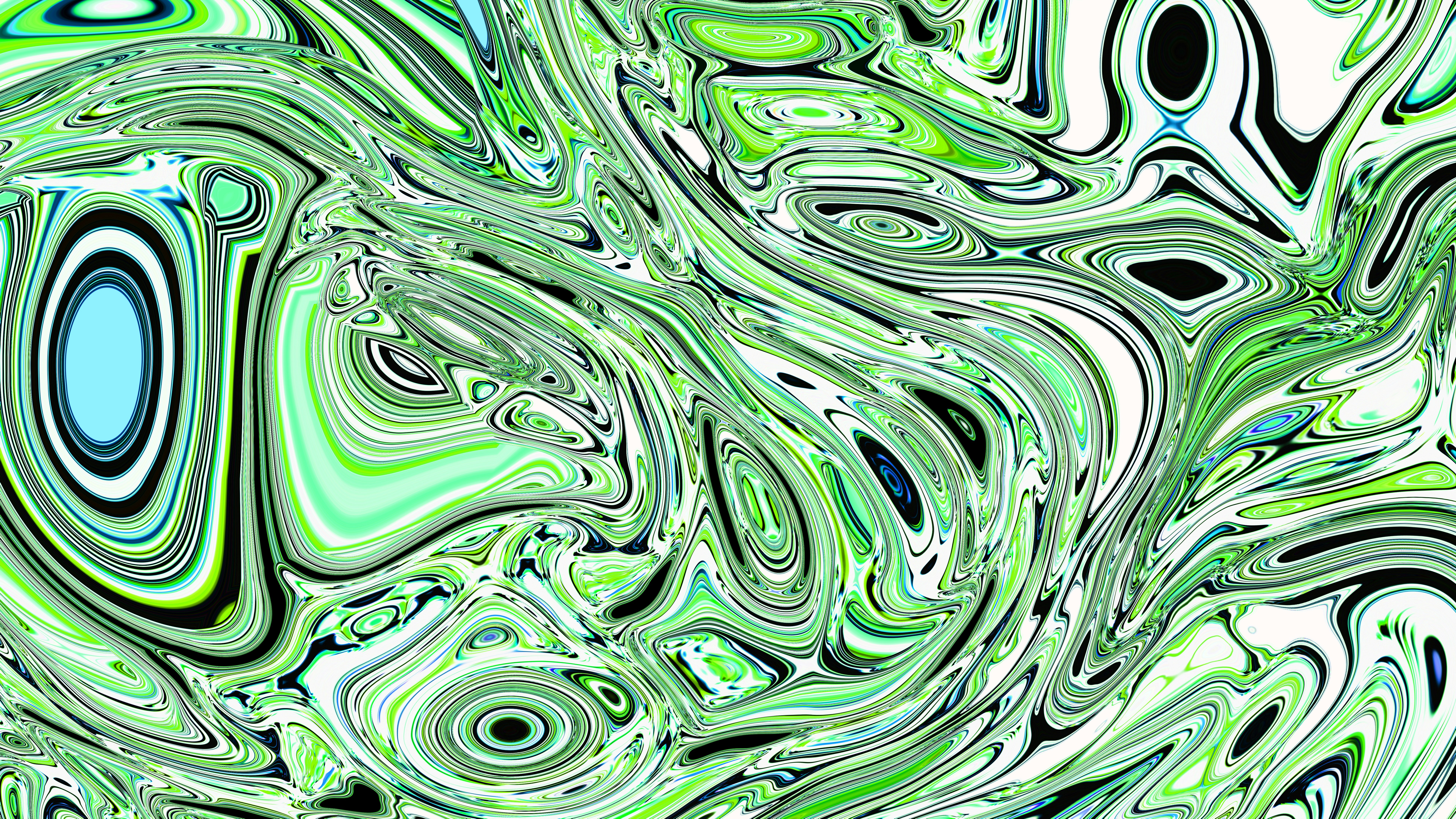 抽象的なカラフルな渦巻き模様と曲線がサイケデリックなデザインを