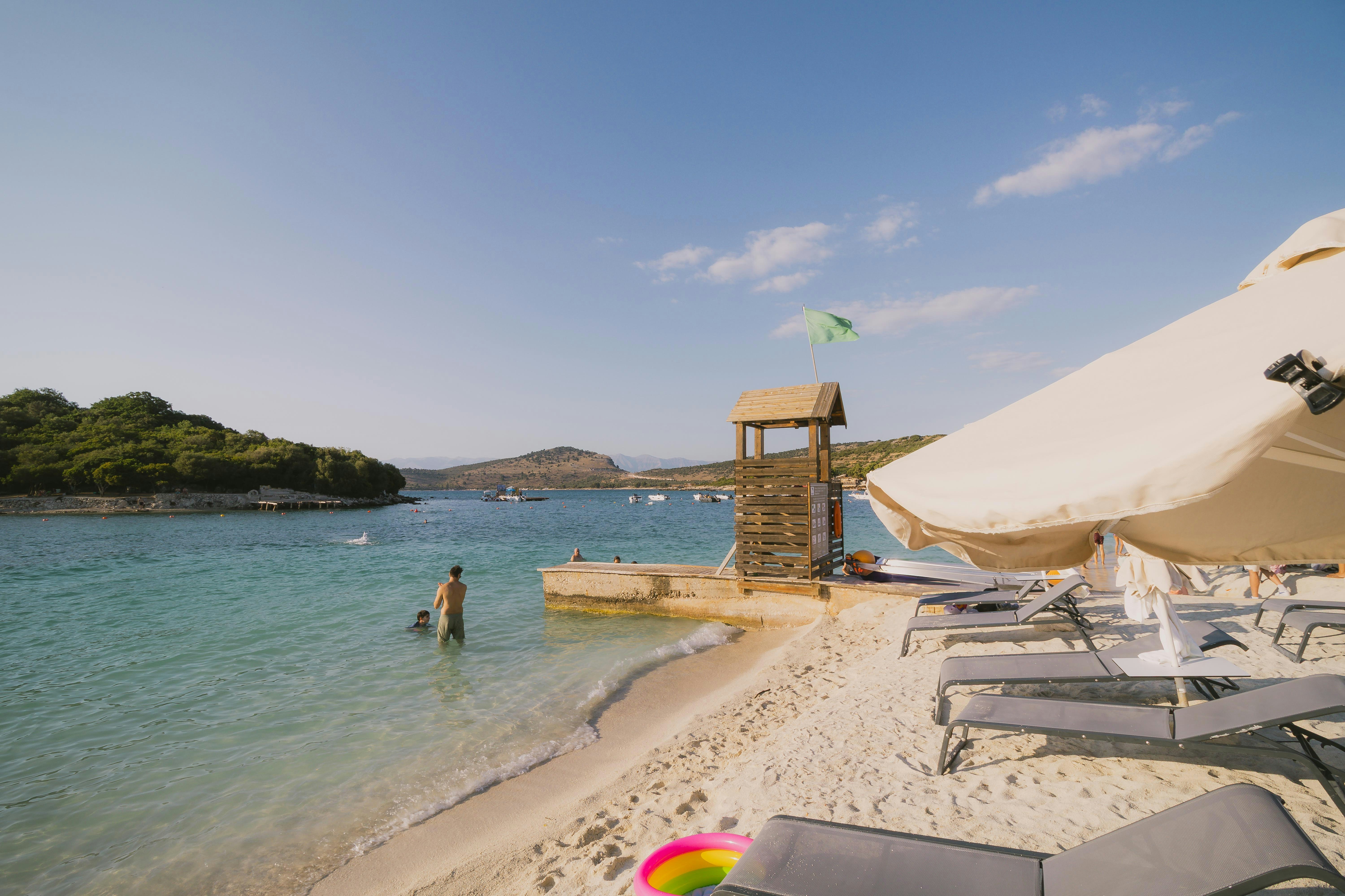 Pristine beach and nature in Ksamil emphasizing sustainable tourism
