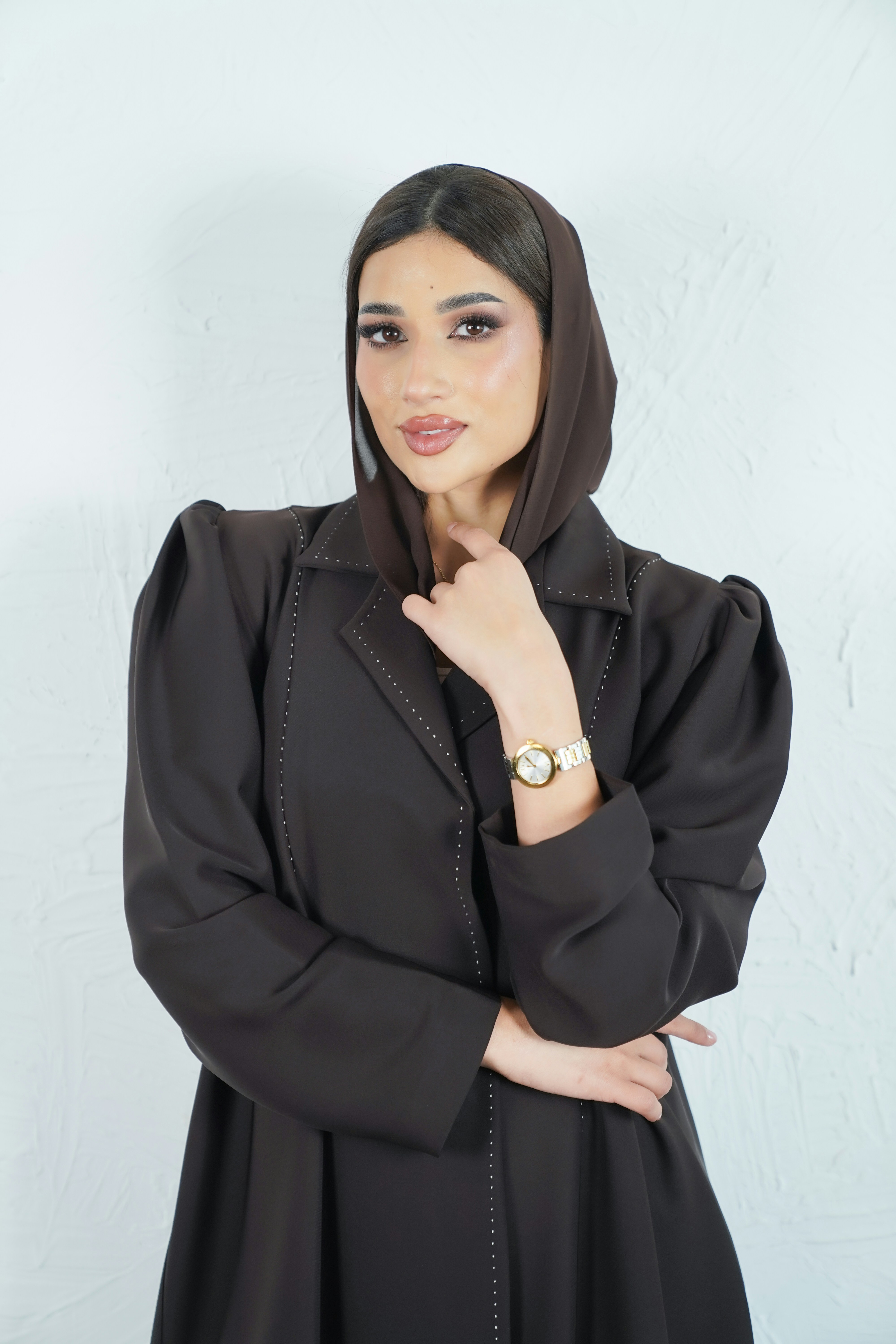 Elegant black abaya open front