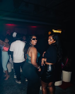 Friends enjoy a night out at a party.