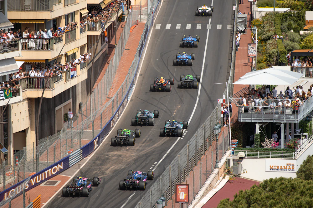 Formula 1 cars on a race circuit