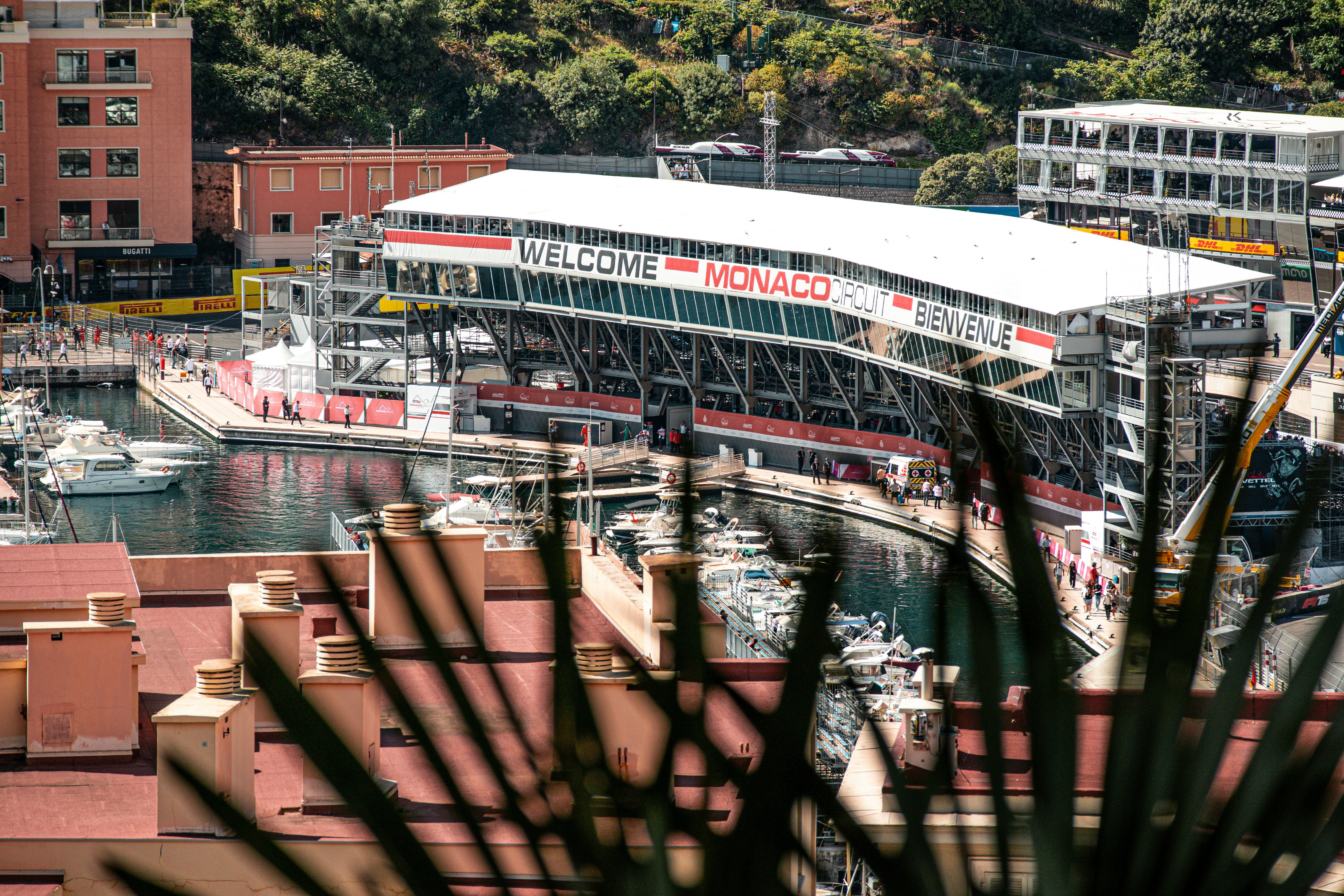Monaco's harbor boasts boats and buildings.