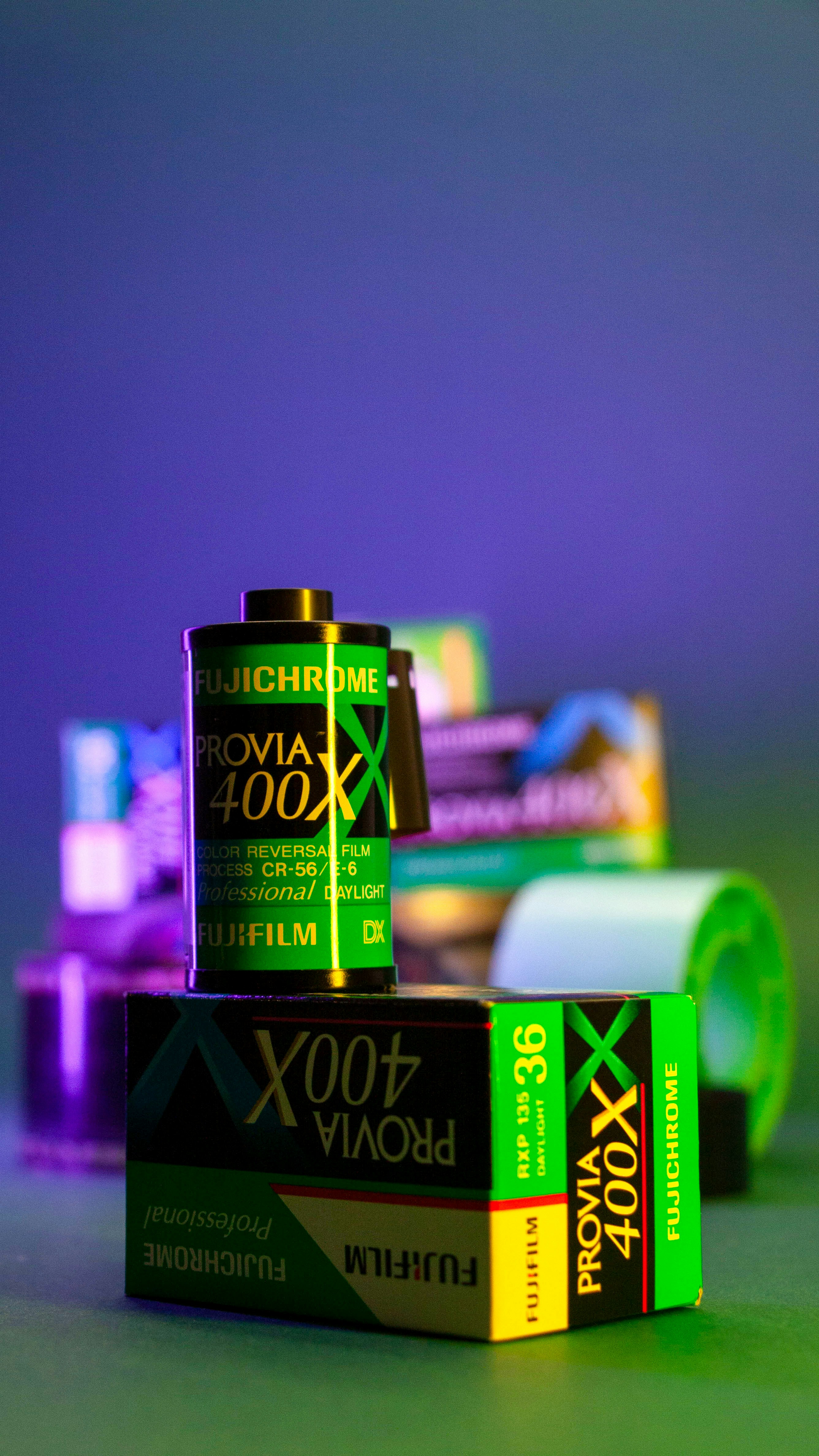 Film rolls of fujifilm provia 400x.