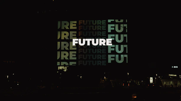 The image showcases the word "future" on a building.