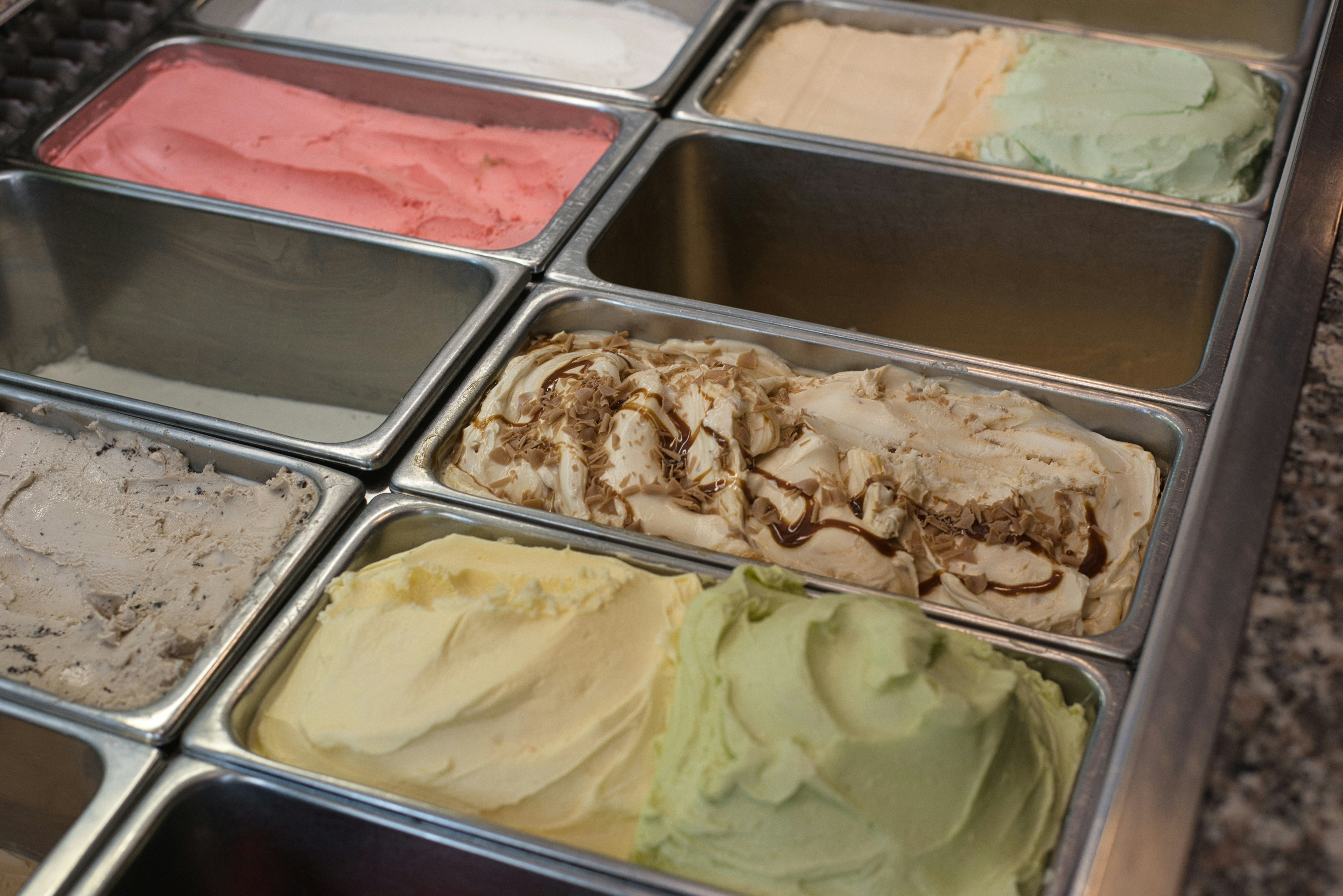 Rainbow gelato showcase
