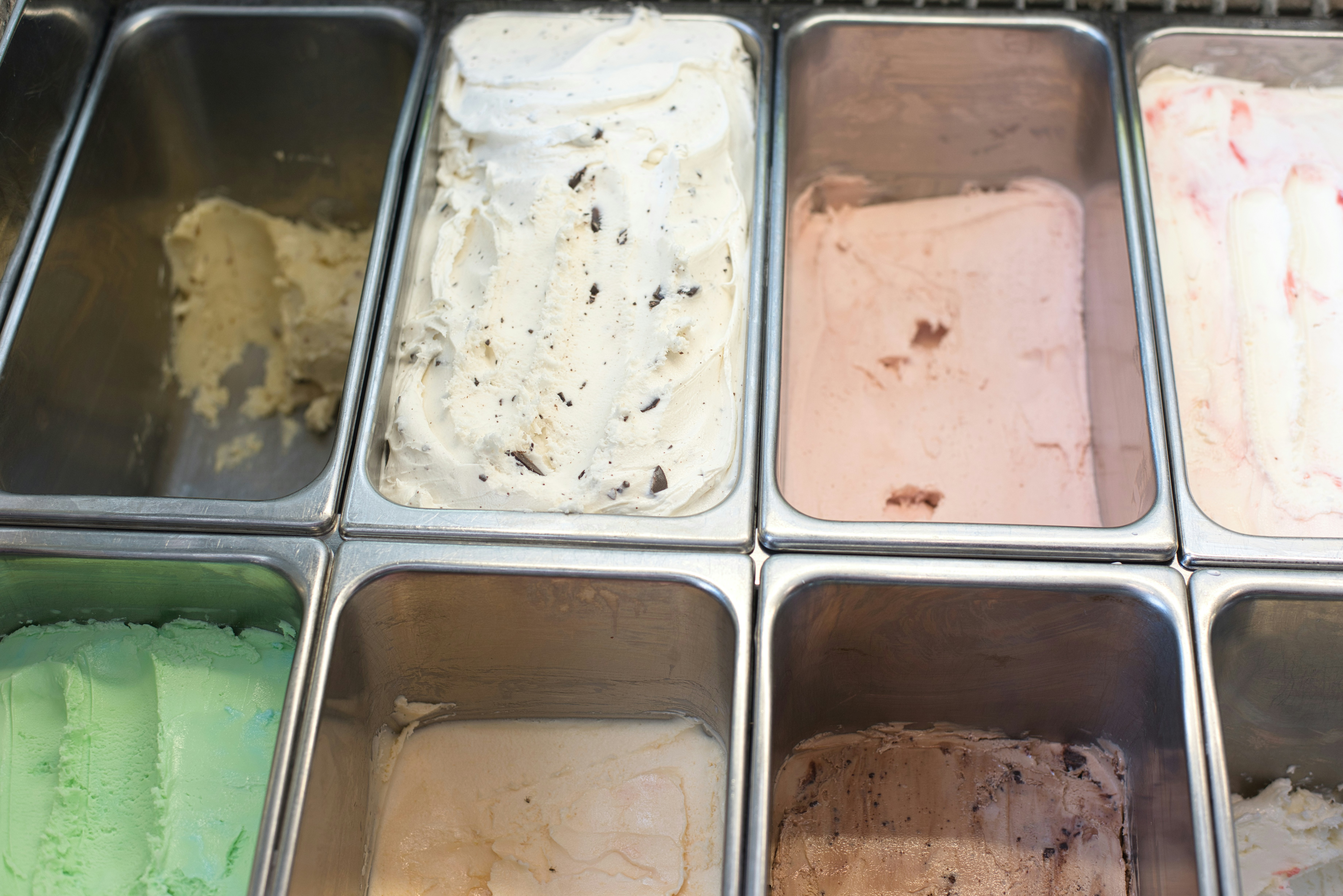 Creamy gelato display