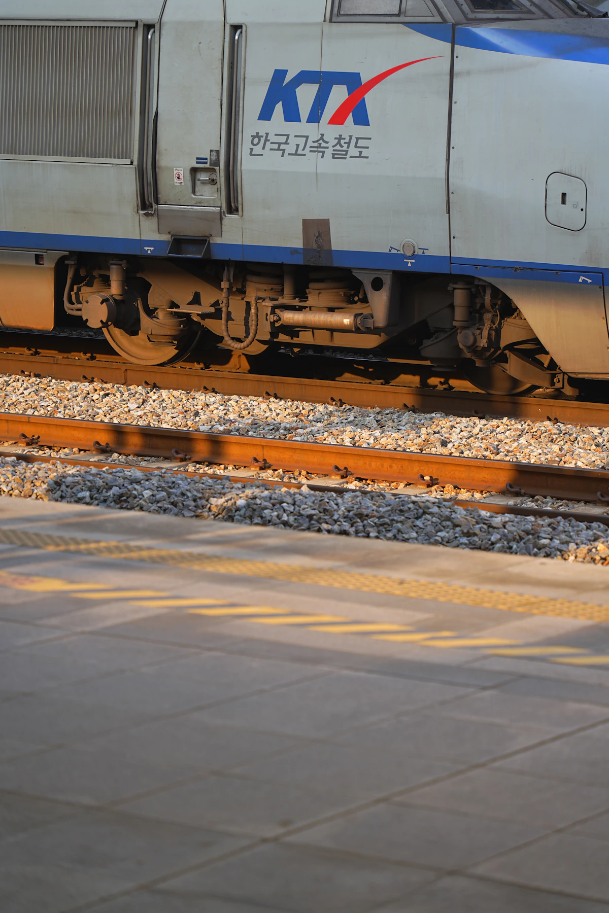 KTX high-speed train marked with the Korean high-speed rail logo