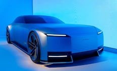 A sleek, futuristic car design is on display.