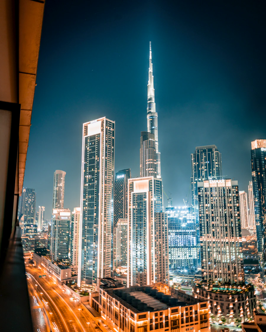 Dubai skyline with Burj Khalifa