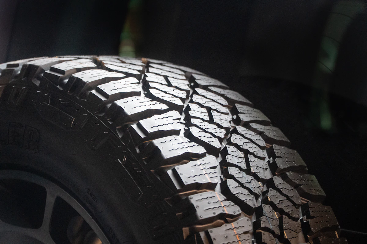 Close-up of commercial tyre tread